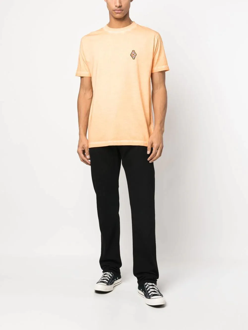 MARCELO BURLON COUNTY OF MILAN Sunset Cross Regular T-Shirt Orange Red