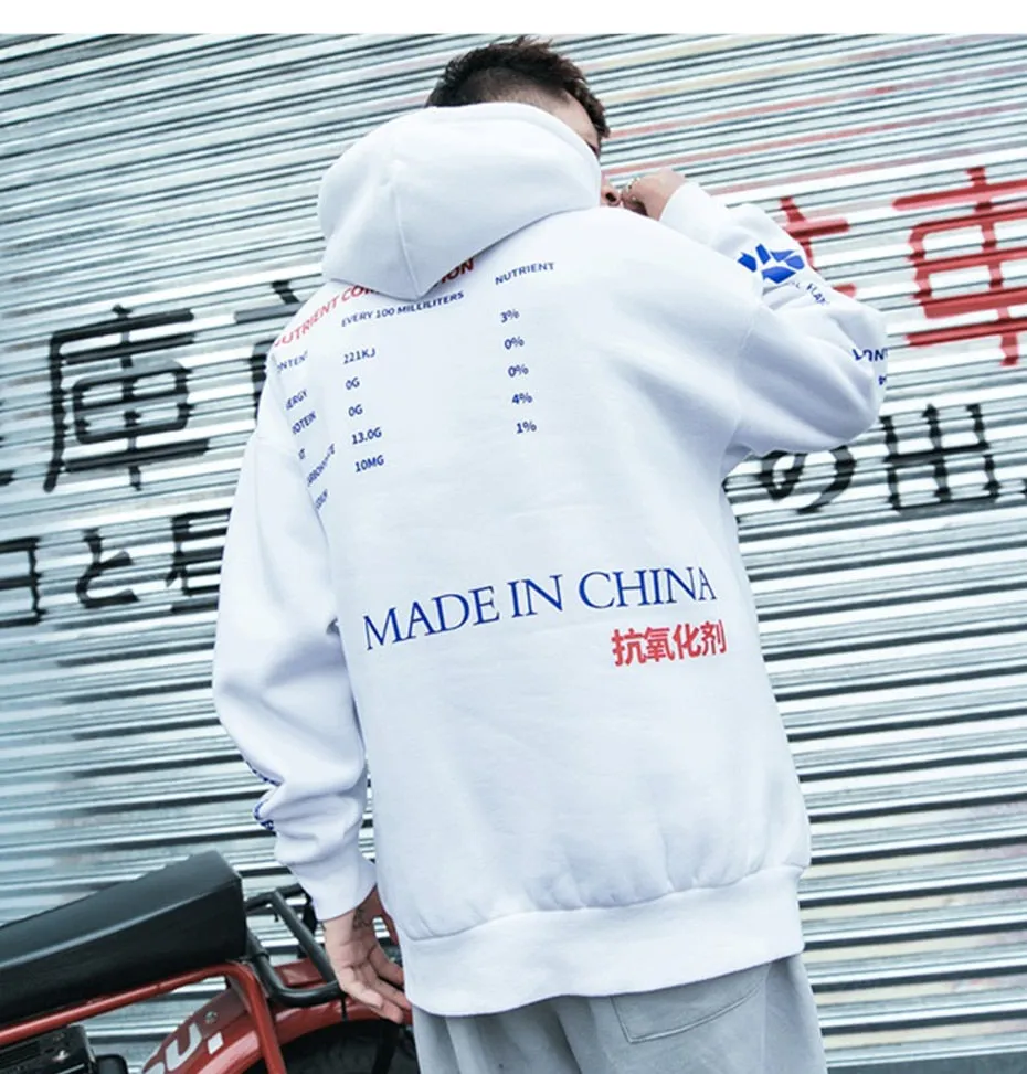 Men Hoodies Pullover fashion Streetwear LemonTea Print Deisgn Sweatshirt Hip Hop Autumn Winter Fleece Hoodie