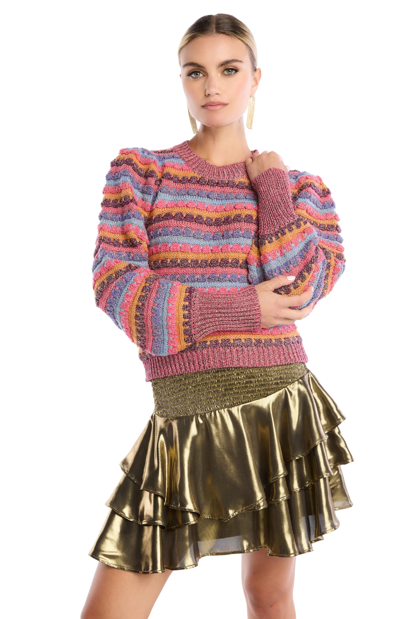 METALLIC ADELLE SWEATER