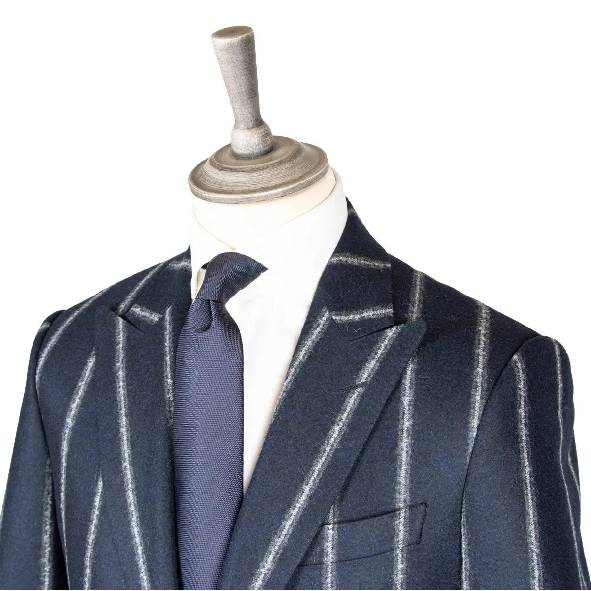 Navy & White Cloudstripe Wool Jacket
