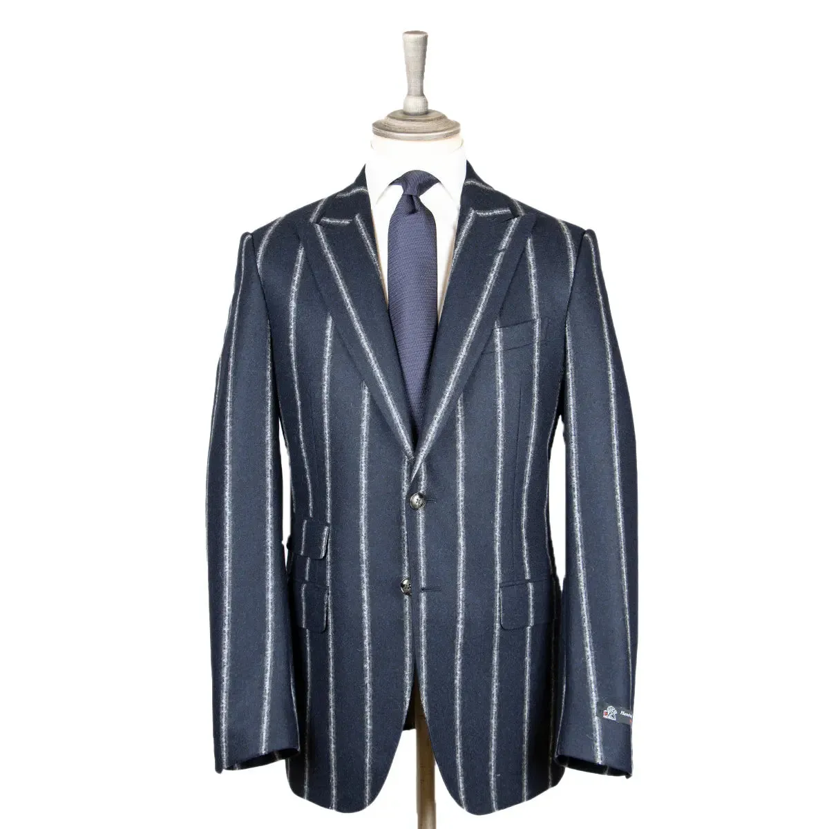 Navy & White Cloudstripe Wool Jacket