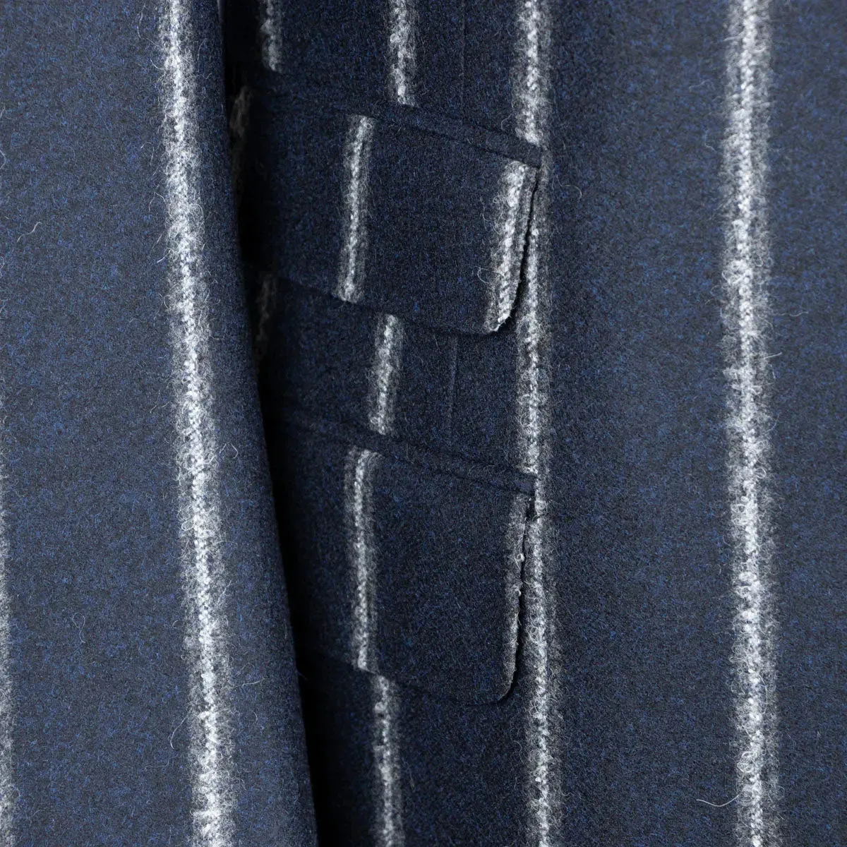 Navy & White Cloudstripe Wool Jacket