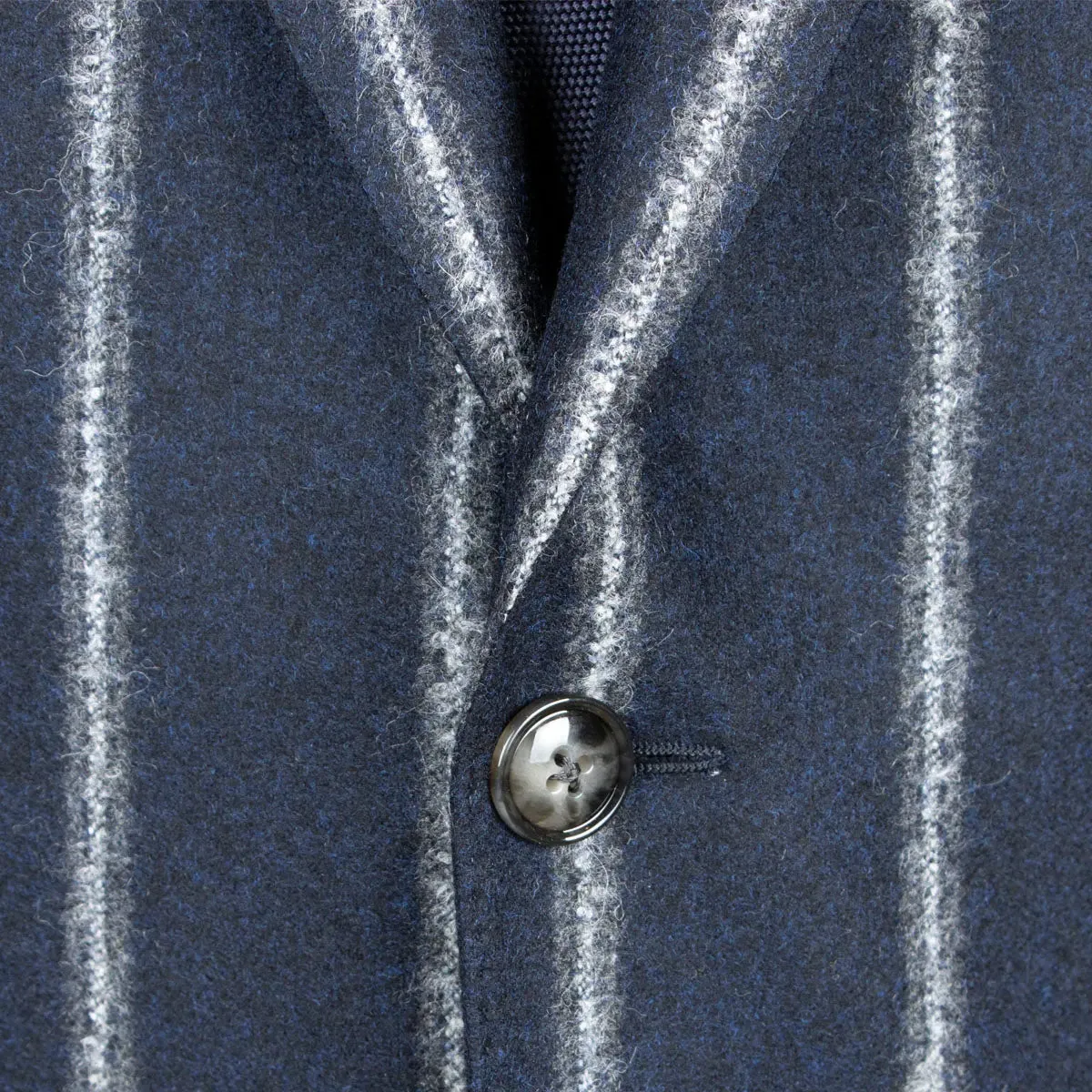 Navy & White Cloudstripe Wool Jacket