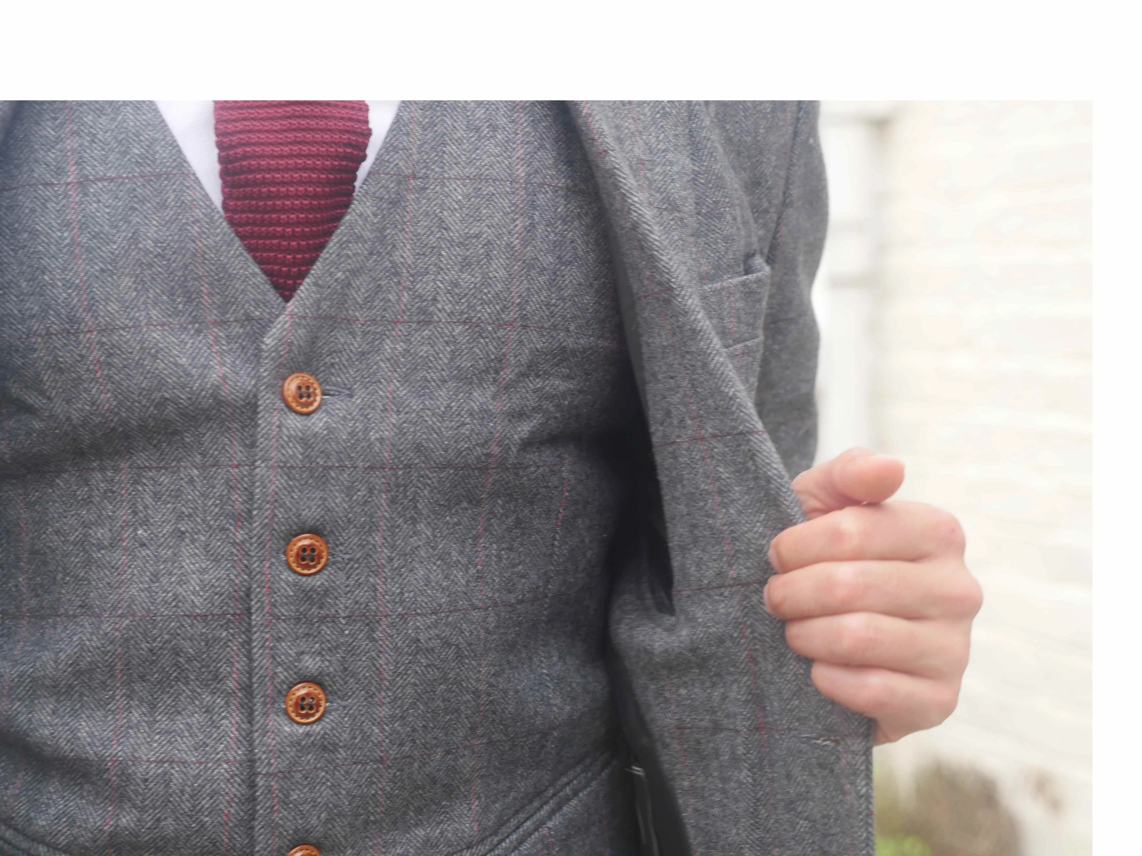 Peaky Grey Estate Herringbone Tweed 2 Piece Suit CUSTOM