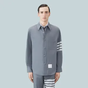 Plain Weave 4-Bar Shirt Jacket Grey