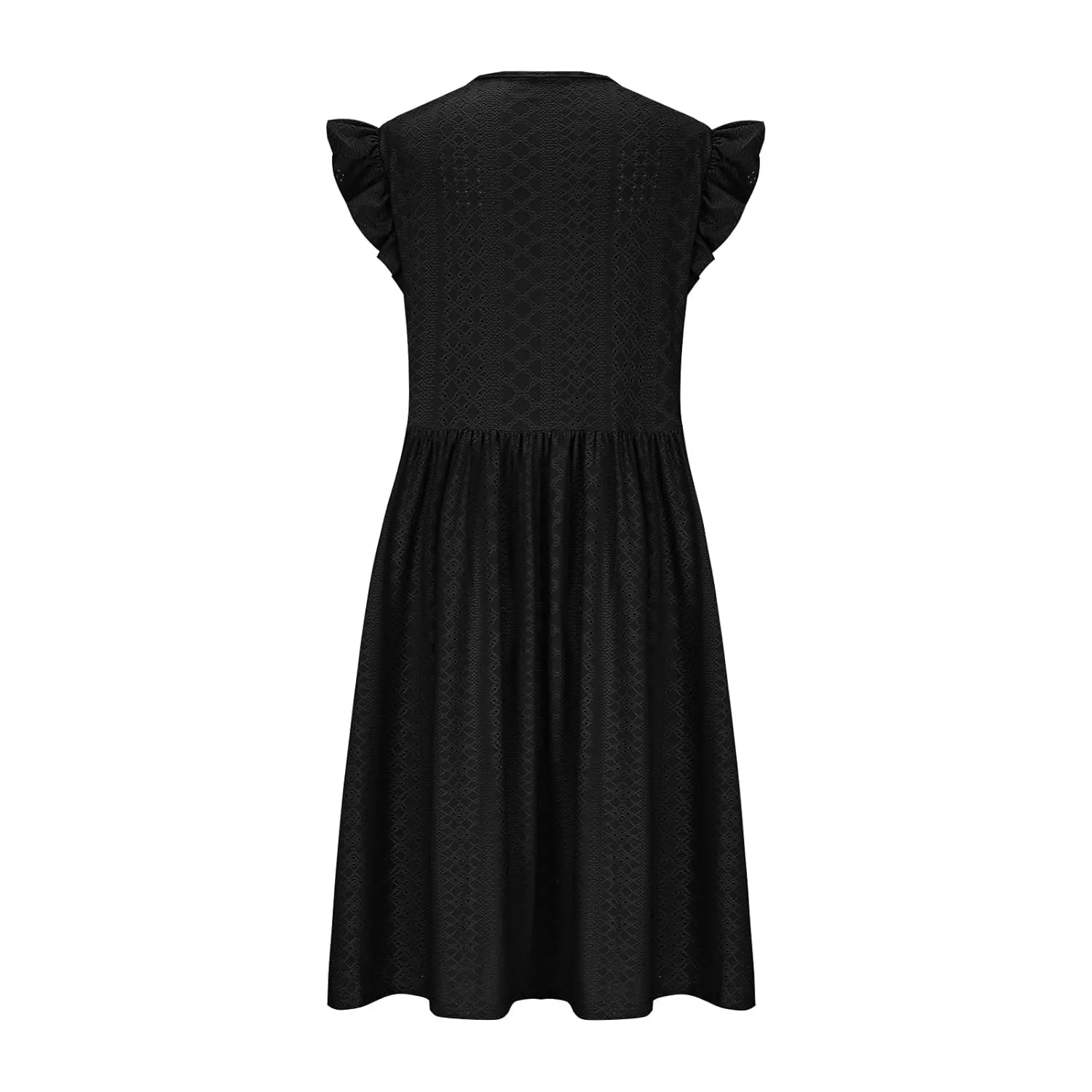 Plus Size Dresses for Curvy Women Criss Cross V Neck Ruffle Sleeve Mini Dress High Waist Hollow Out Lounge Dress