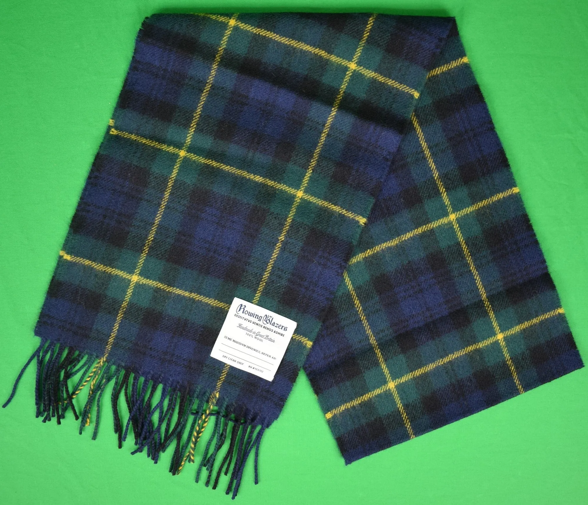 "Rowing Blazers Gordon Dress Modern Tartan Lambswool Scarf" (NWOT)