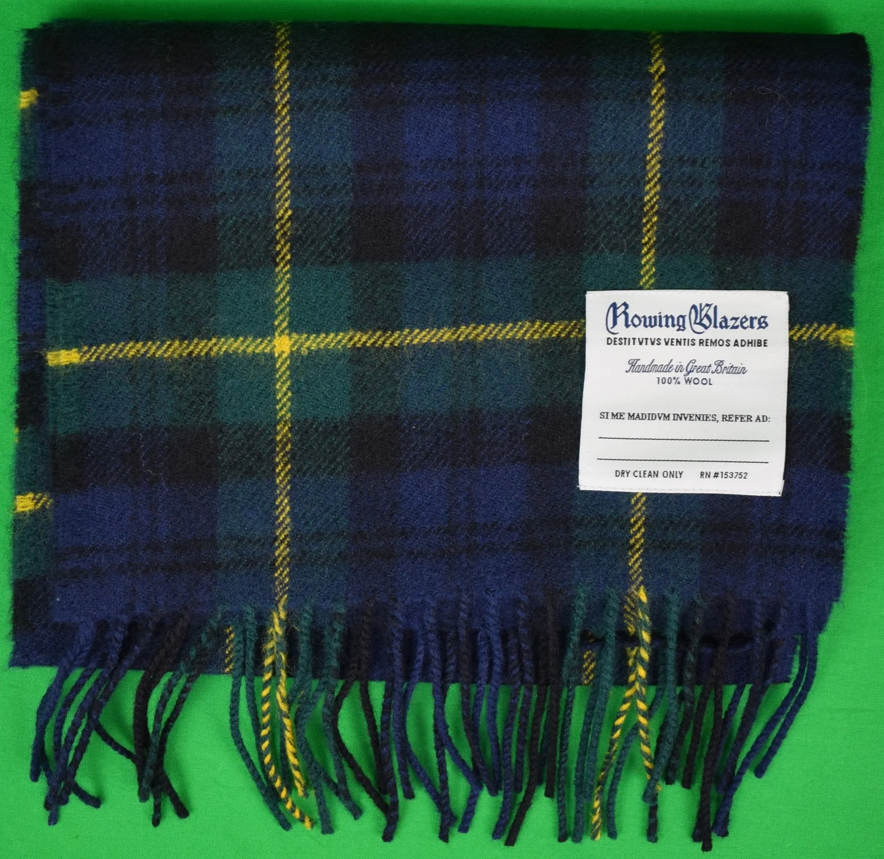 "Rowing Blazers Gordon Dress Modern Tartan Lambswool Scarf" (NWOT)