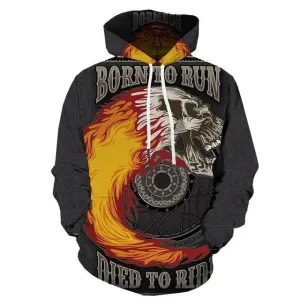 Skull  Casual Flower 3D Print Graffiti Harajuku Hoodie