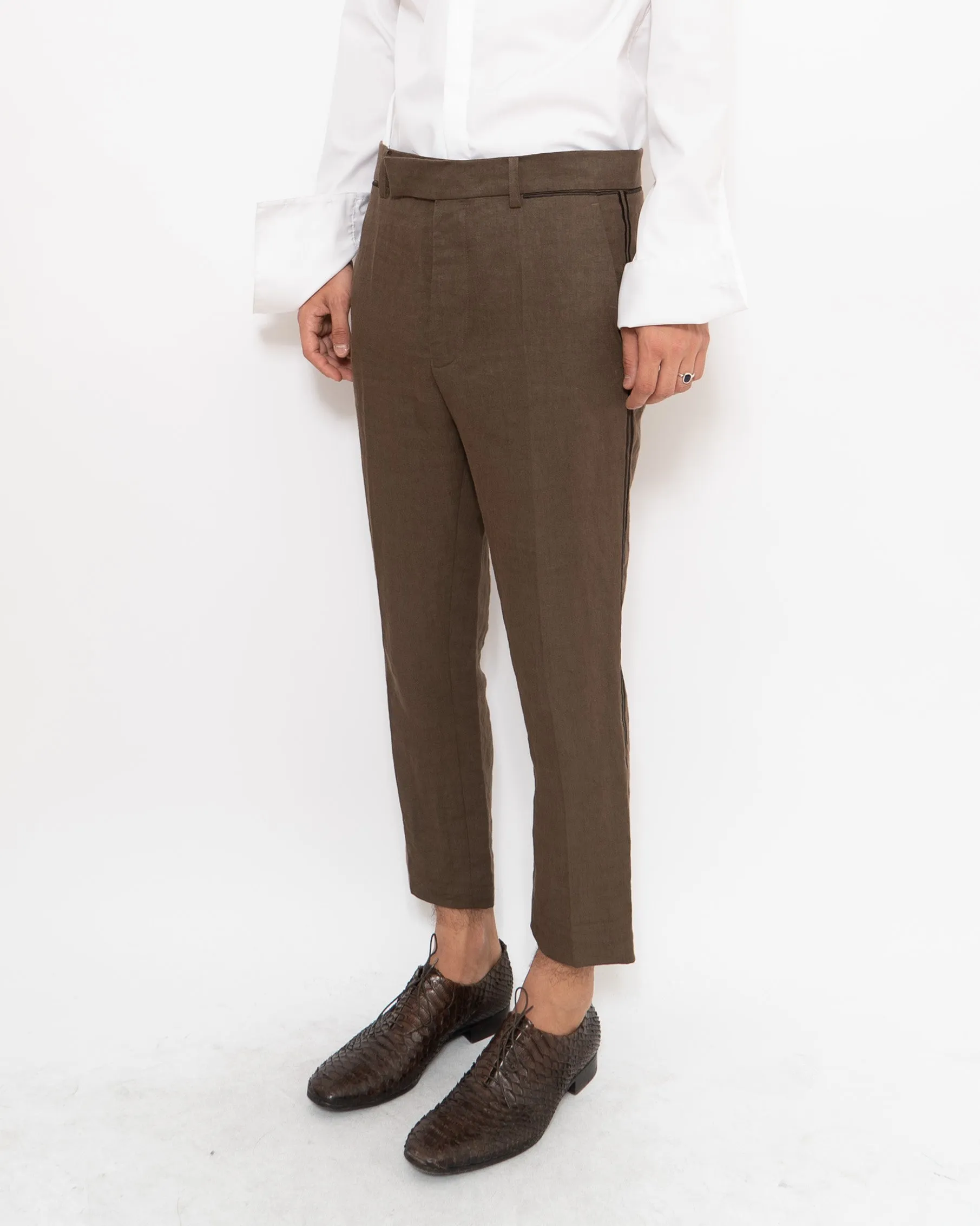 SS19 Brown Embroidered Trousers Sample