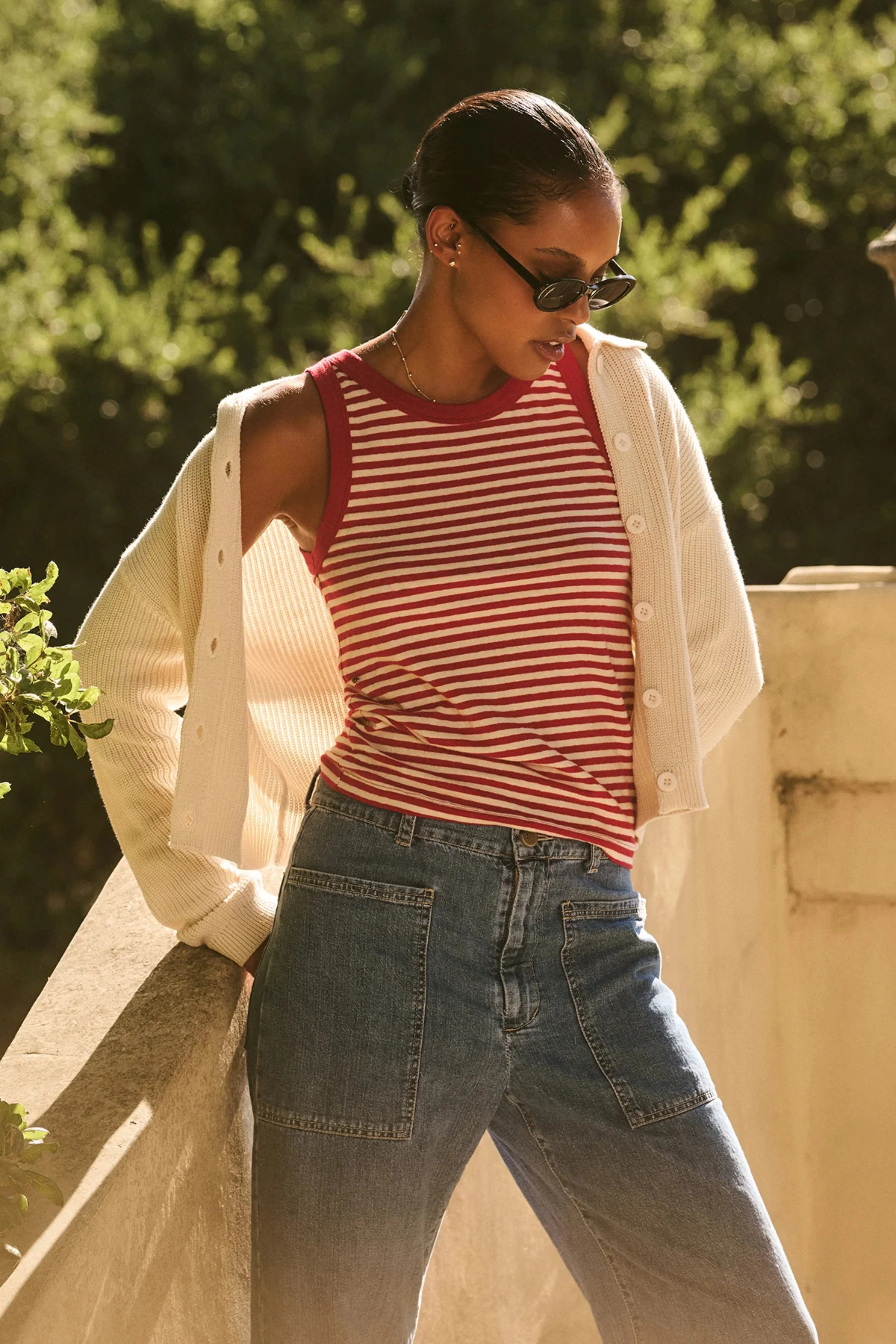 Taj Textured Cotton Sweater (Ivory)