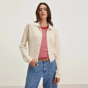 Taj Textured Cotton Sweater (Ivory)