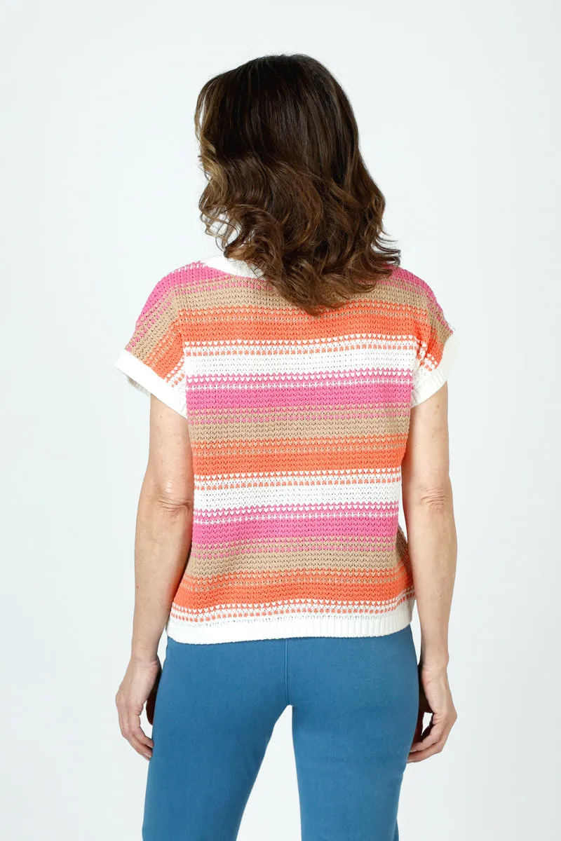 Ten Oh 8 Combo Stripe Crew Sweater