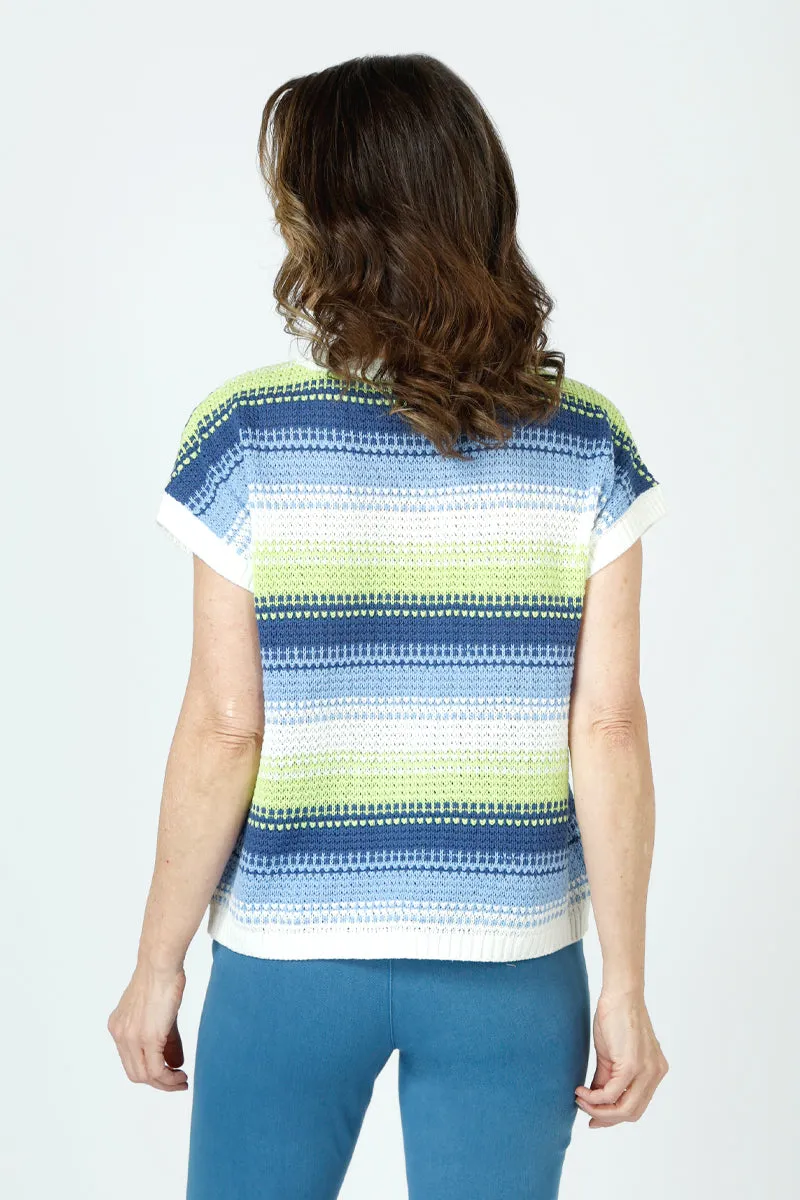 Ten Oh 8 Combo Stripe Crew Sweater