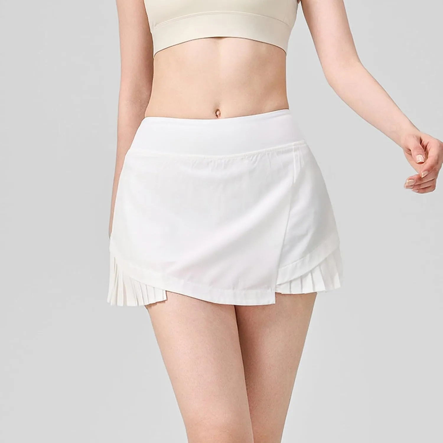 Tennis Skirts for Women Trendy Pleated Flowy High Elastic Waist Sports Ruffles Yoga Mini Skirts for Summer Vacation