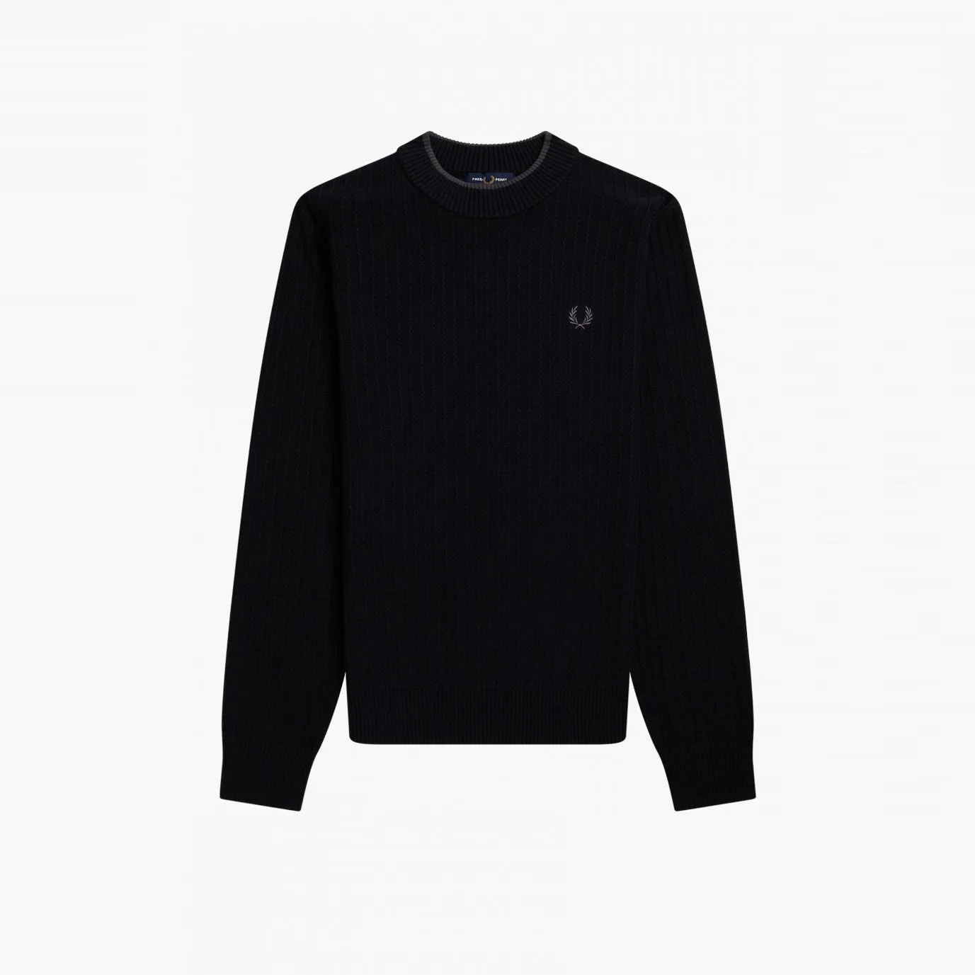 Textured Crew Neck Jumper (Black)