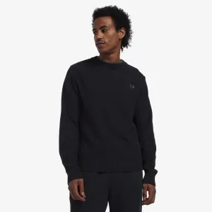 Textured Crew Neck Jumper (Black)
