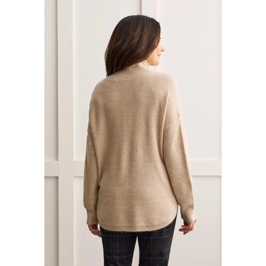 Textured Mock Neck Sweater
