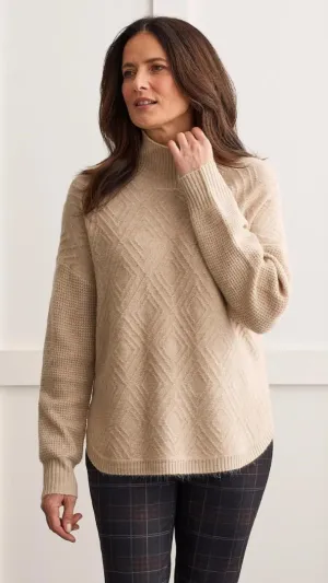 Textured Mock Neck Sweater