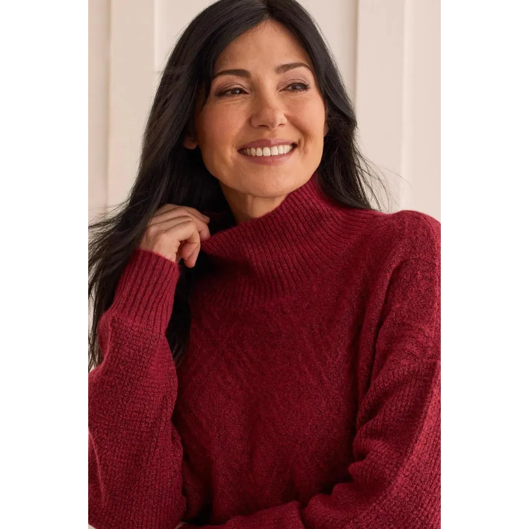 Textured Mock Neck Sweater