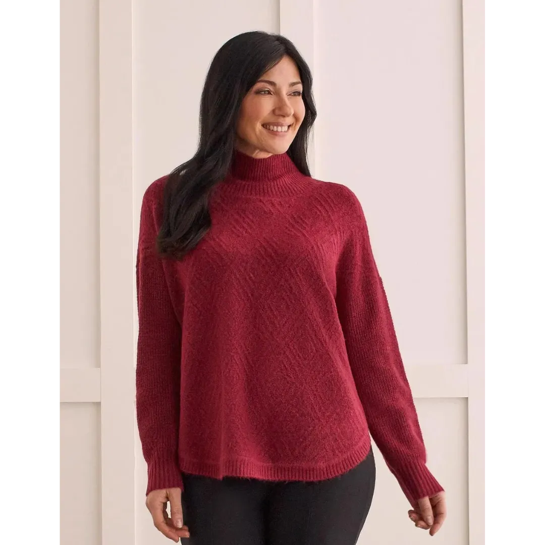 Textured Mock Neck Sweater