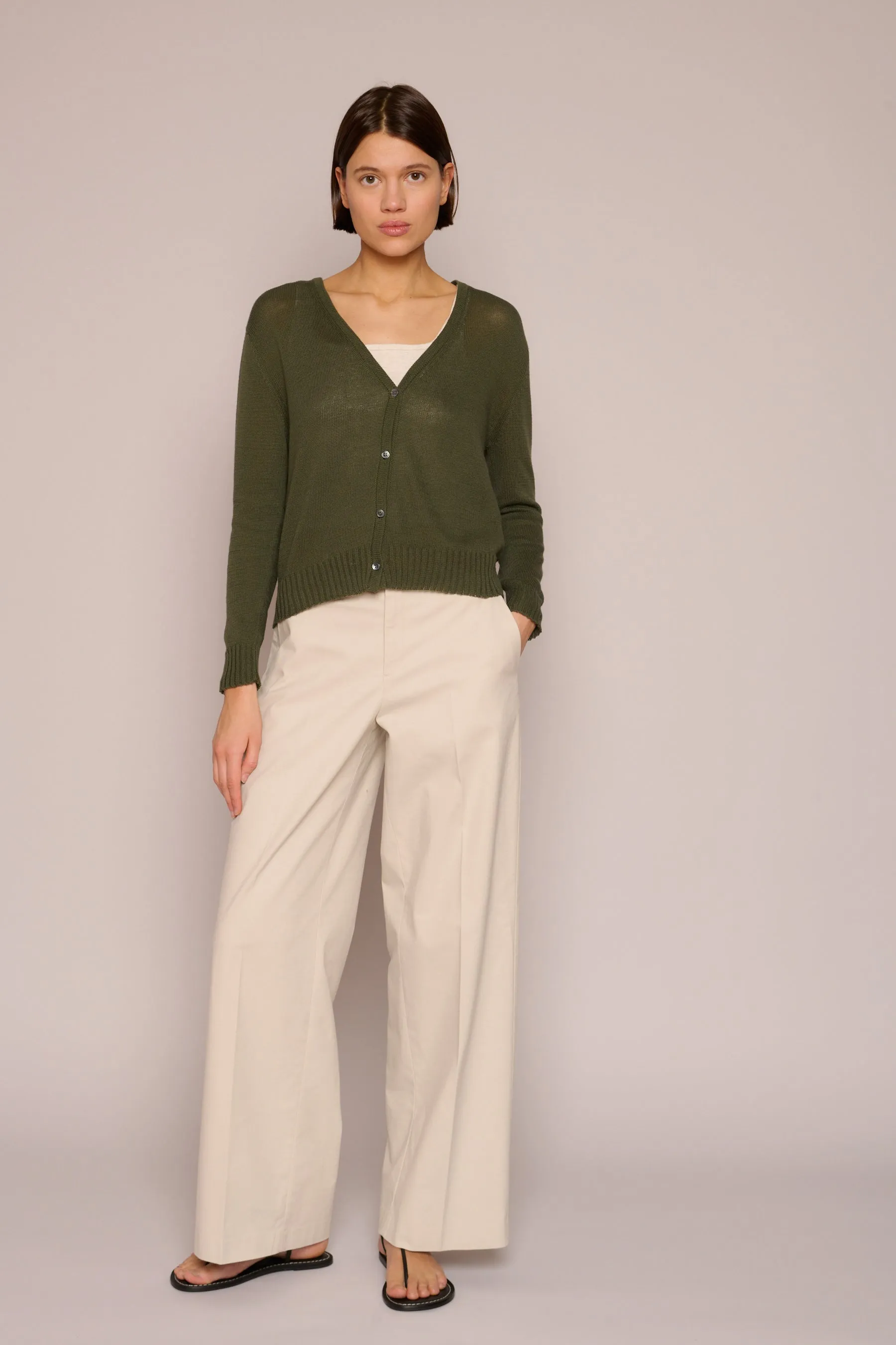 Textured Short Jane Cardi in Salvia