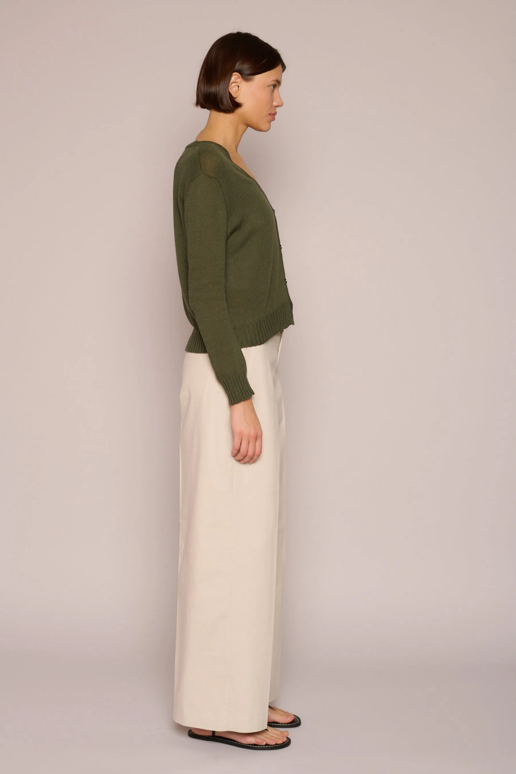 Textured Short Jane Cardi in Salvia
