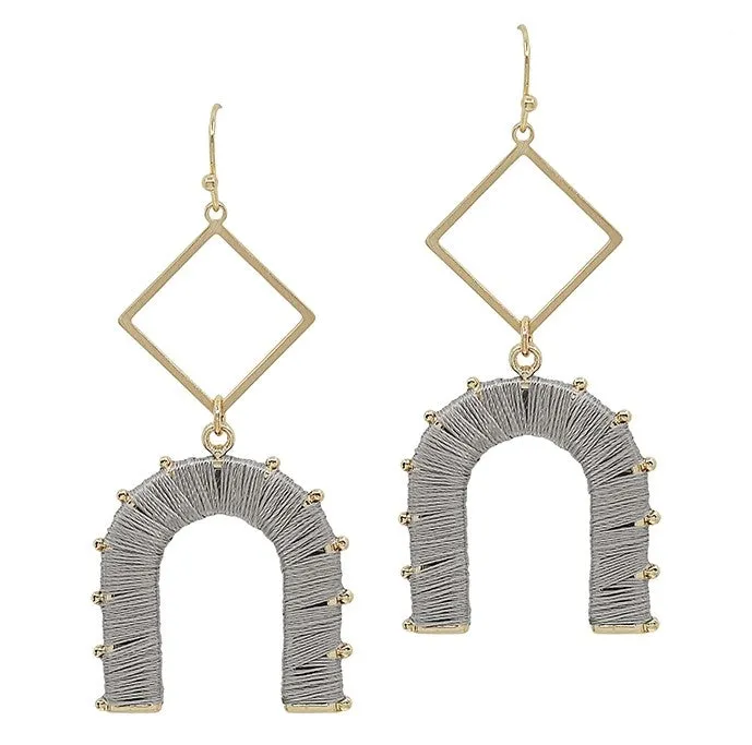 Threaded U Earrings