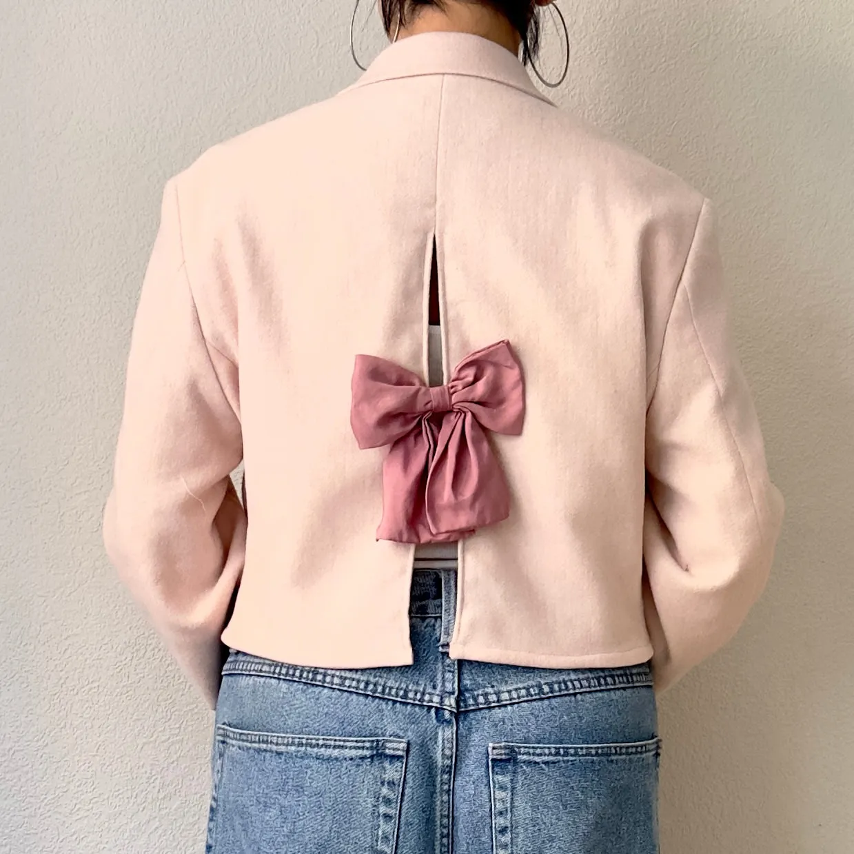 Upcycled Bow Blazer Pink/Pink, L