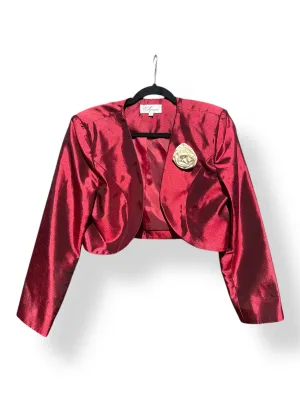 Vintage 80s Maroon Iridescent Cropped Embellished Blazer ('8')