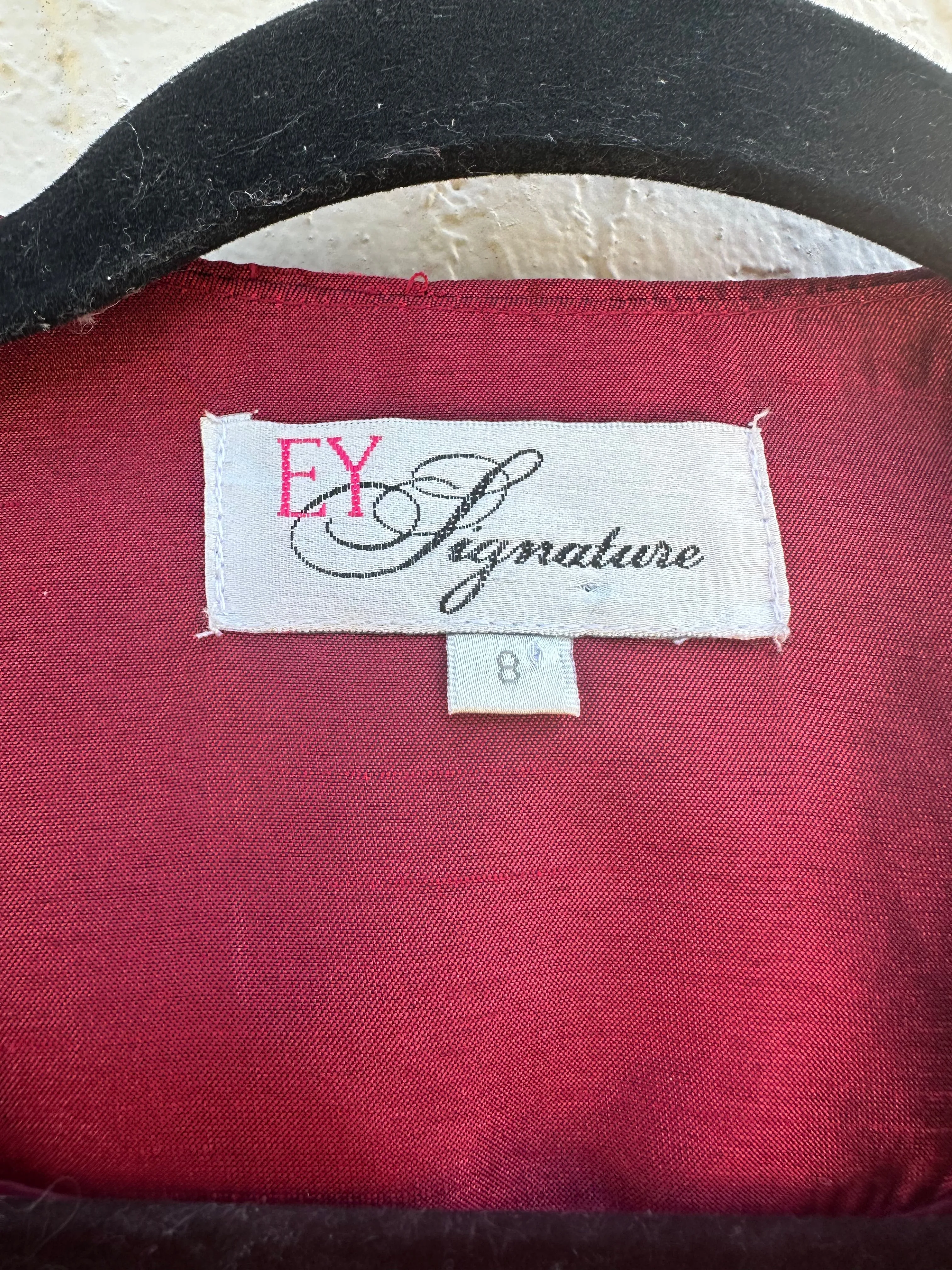 Vintage 80s Maroon Iridescent Cropped Embellished Blazer ('8')