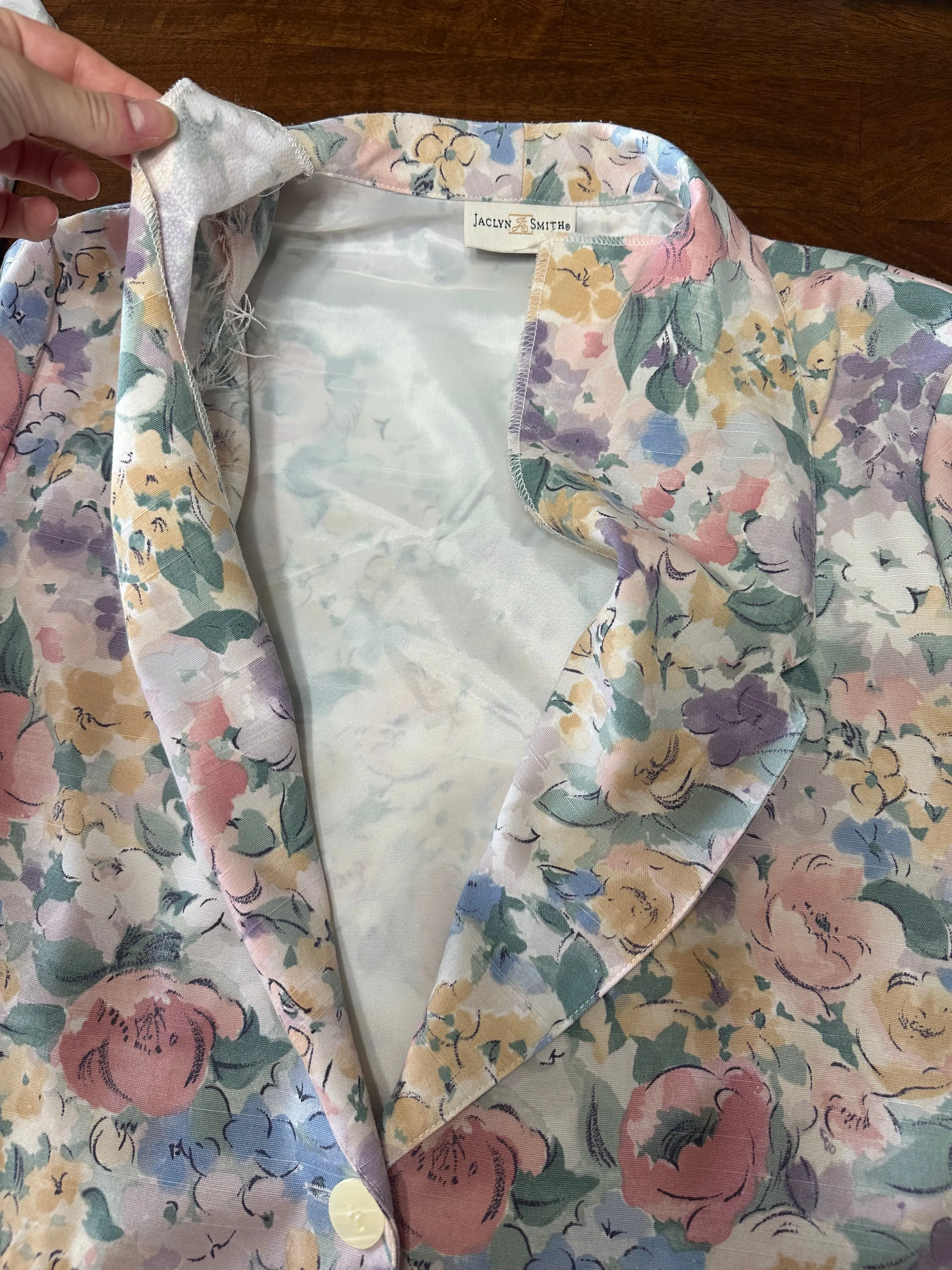 Vintage 80s Pastel Floral Blazer (S/M)