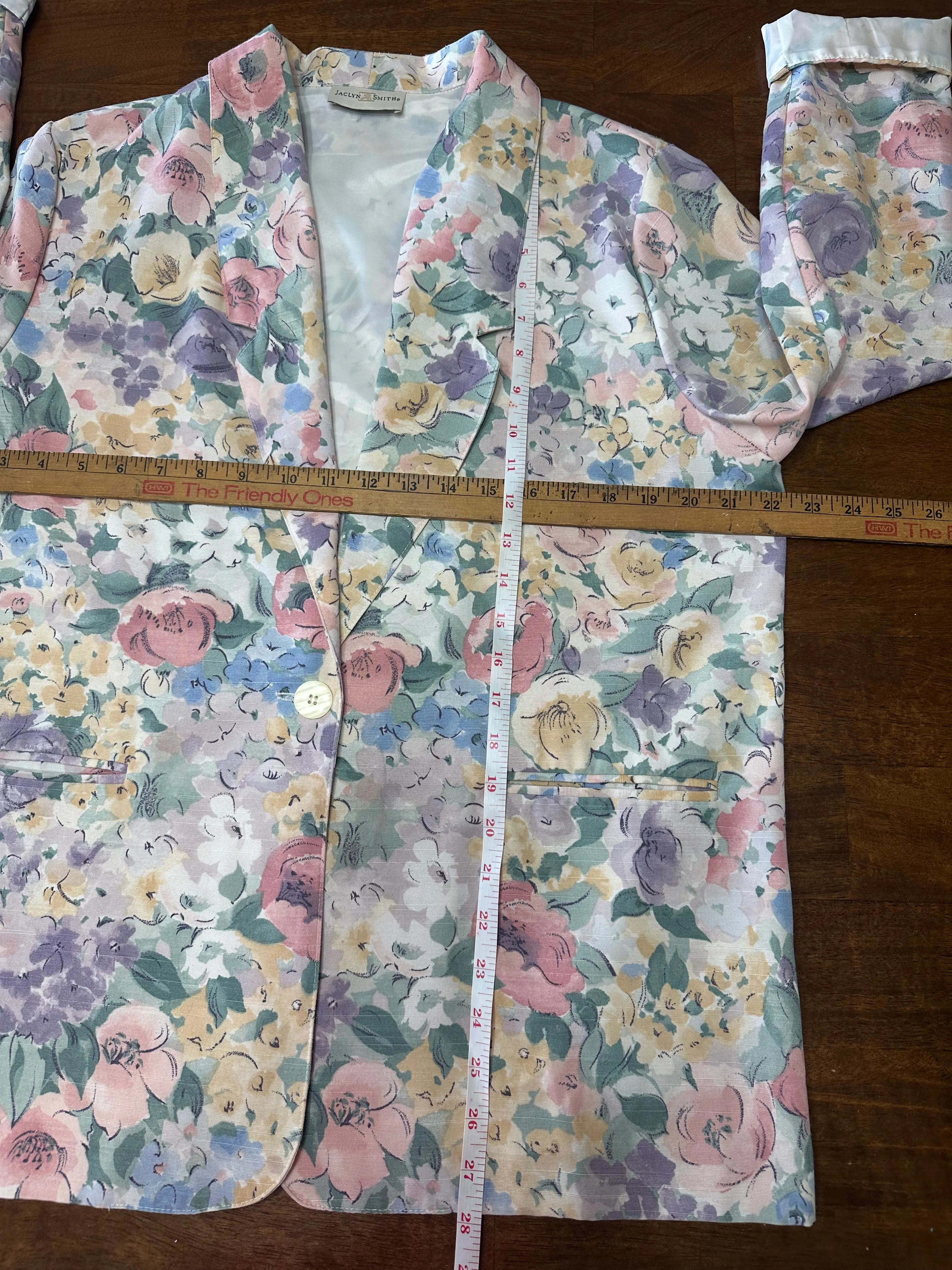 Vintage 80s Pastel Floral Blazer (S/M)