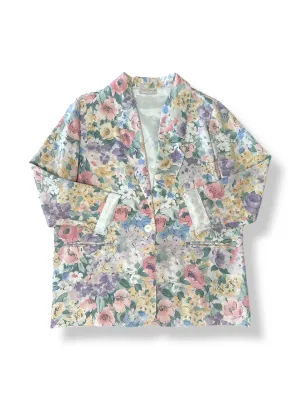 Vintage 80s Pastel Floral Blazer (S/M)