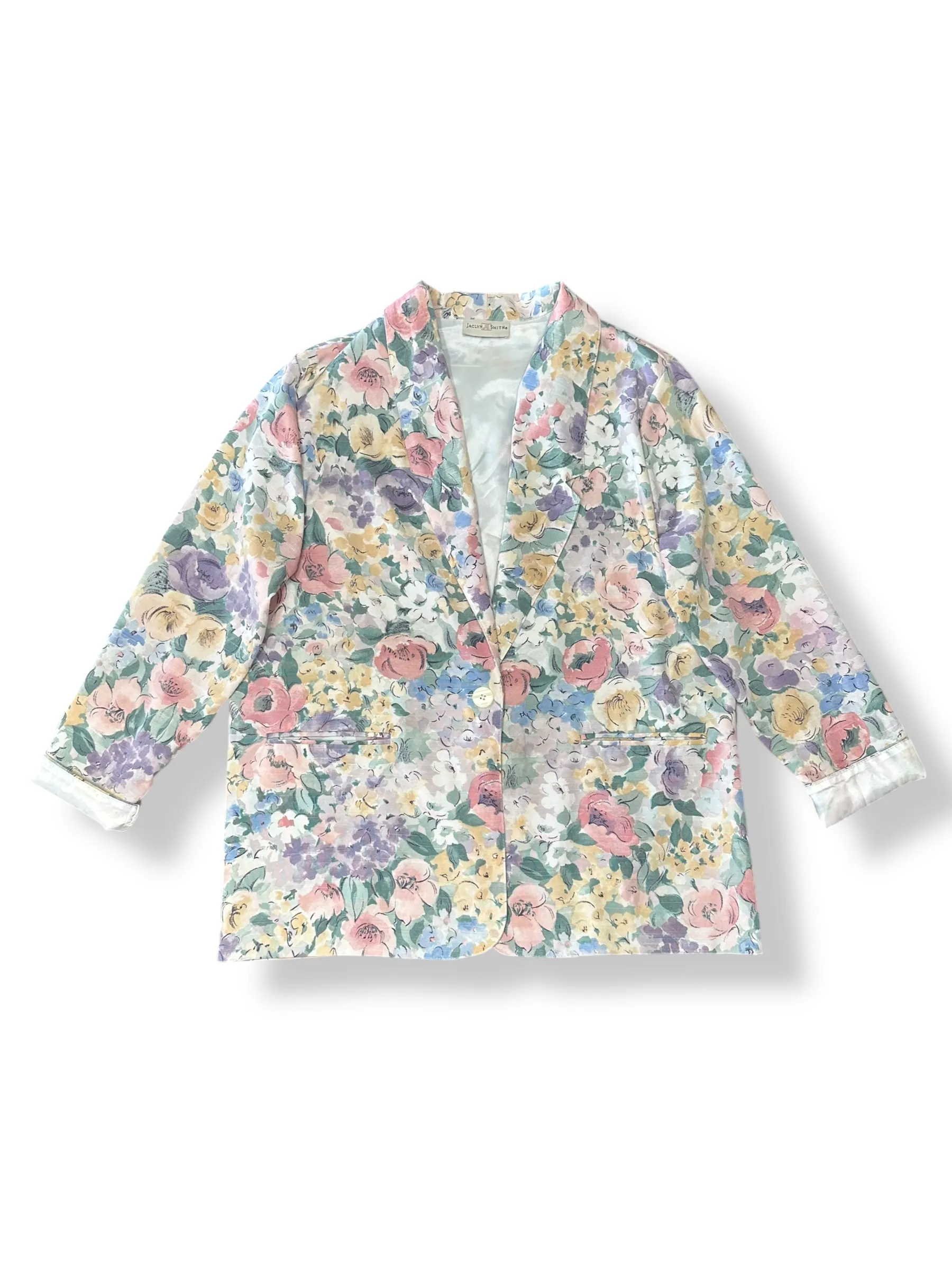 Vintage 80s Pastel Floral Blazer (S/M)