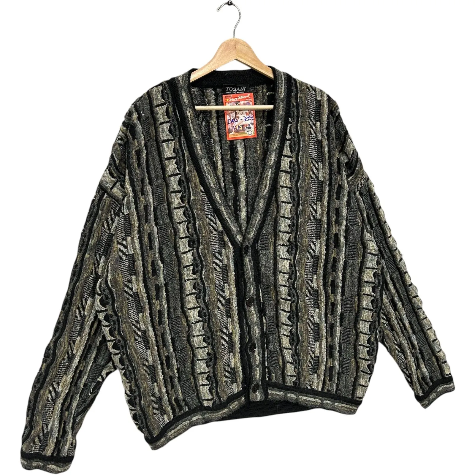 Vintage Tosani 3D Knit Cardigan Sweater