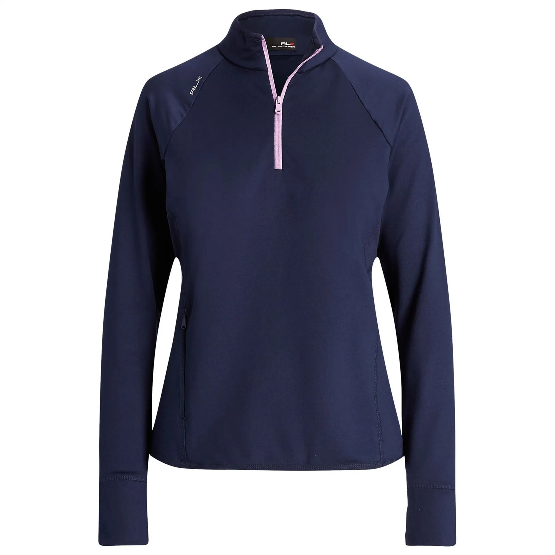 Womens Jersey Quarter Zip Pullover Refined Navy/Light Mauve - AW23