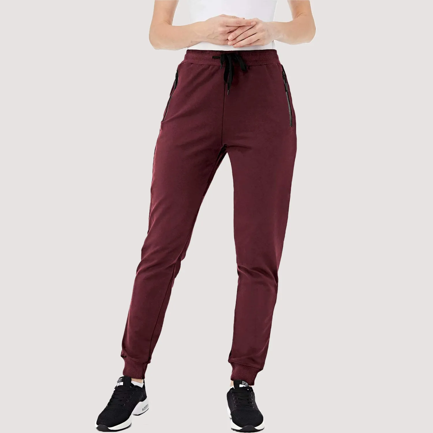 Women's Joggers with Zipper Pockets for Workout & Running