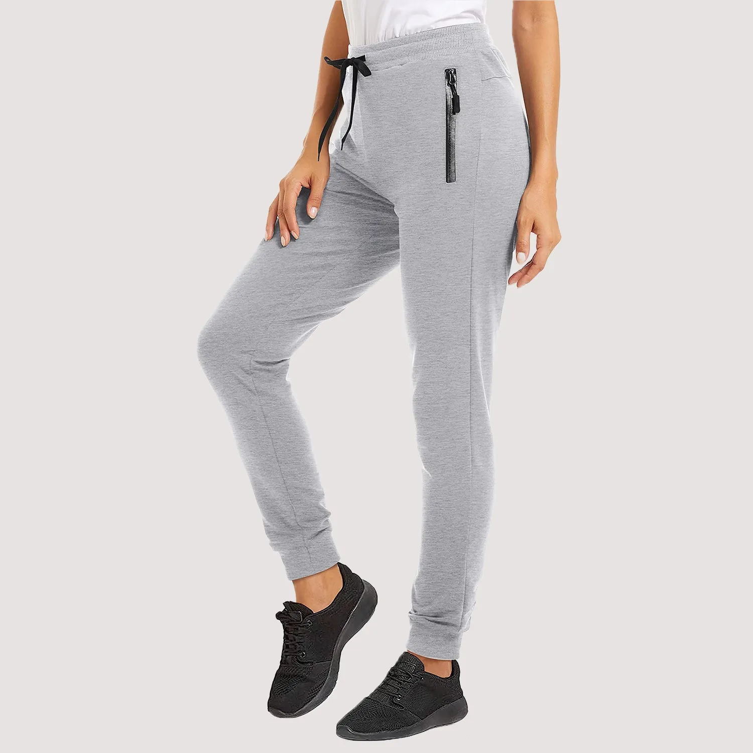 Women's Joggers with Zipper Pockets for Workout & Running