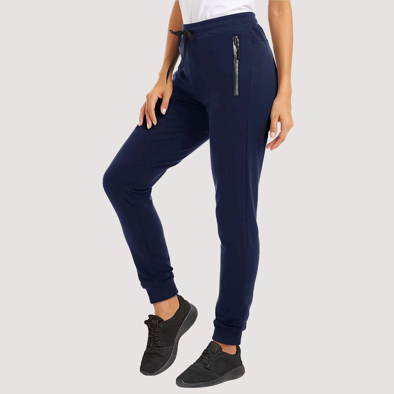Women's Joggers with Zipper Pockets for Workout & Running