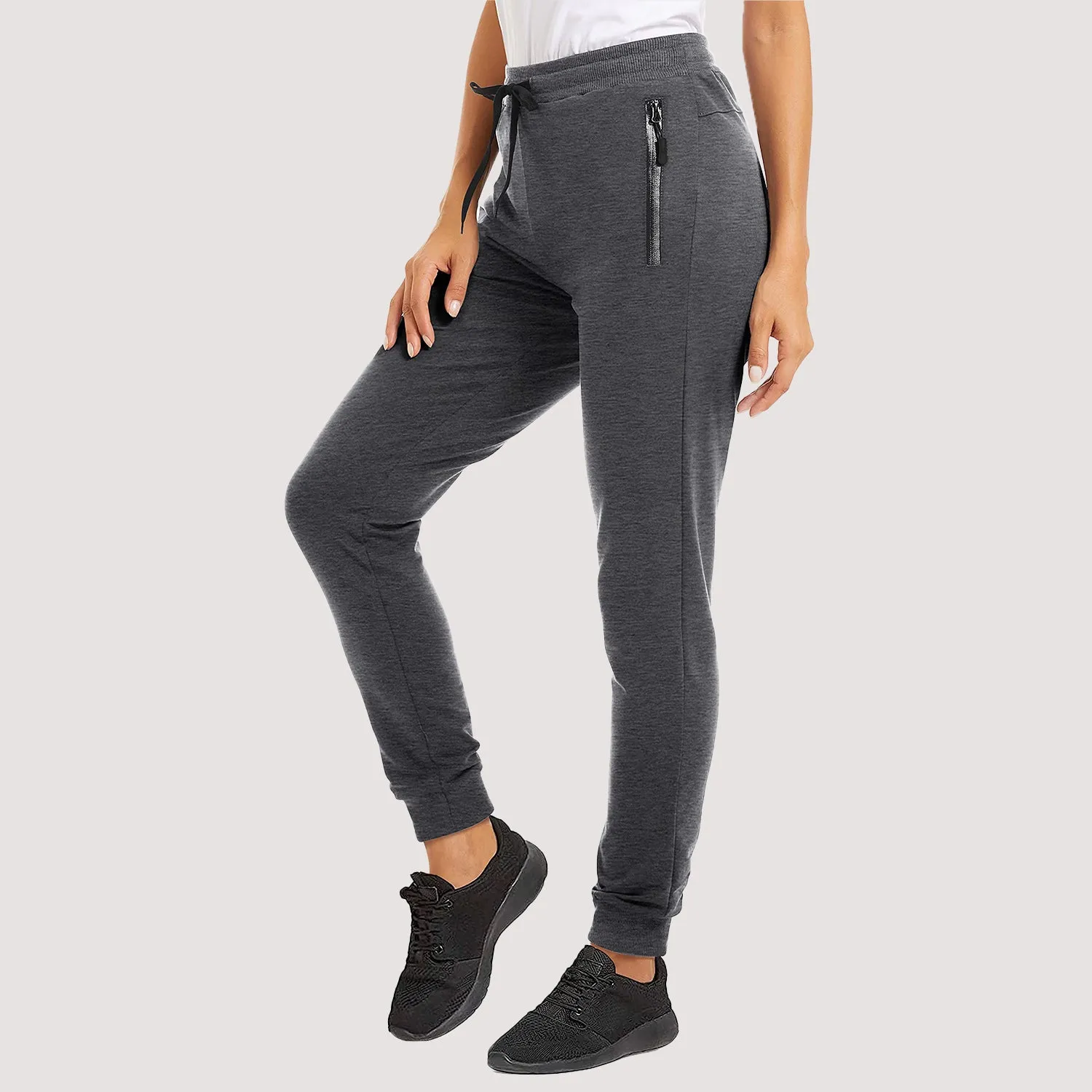 Women's Joggers with Zipper Pockets for Workout & Running