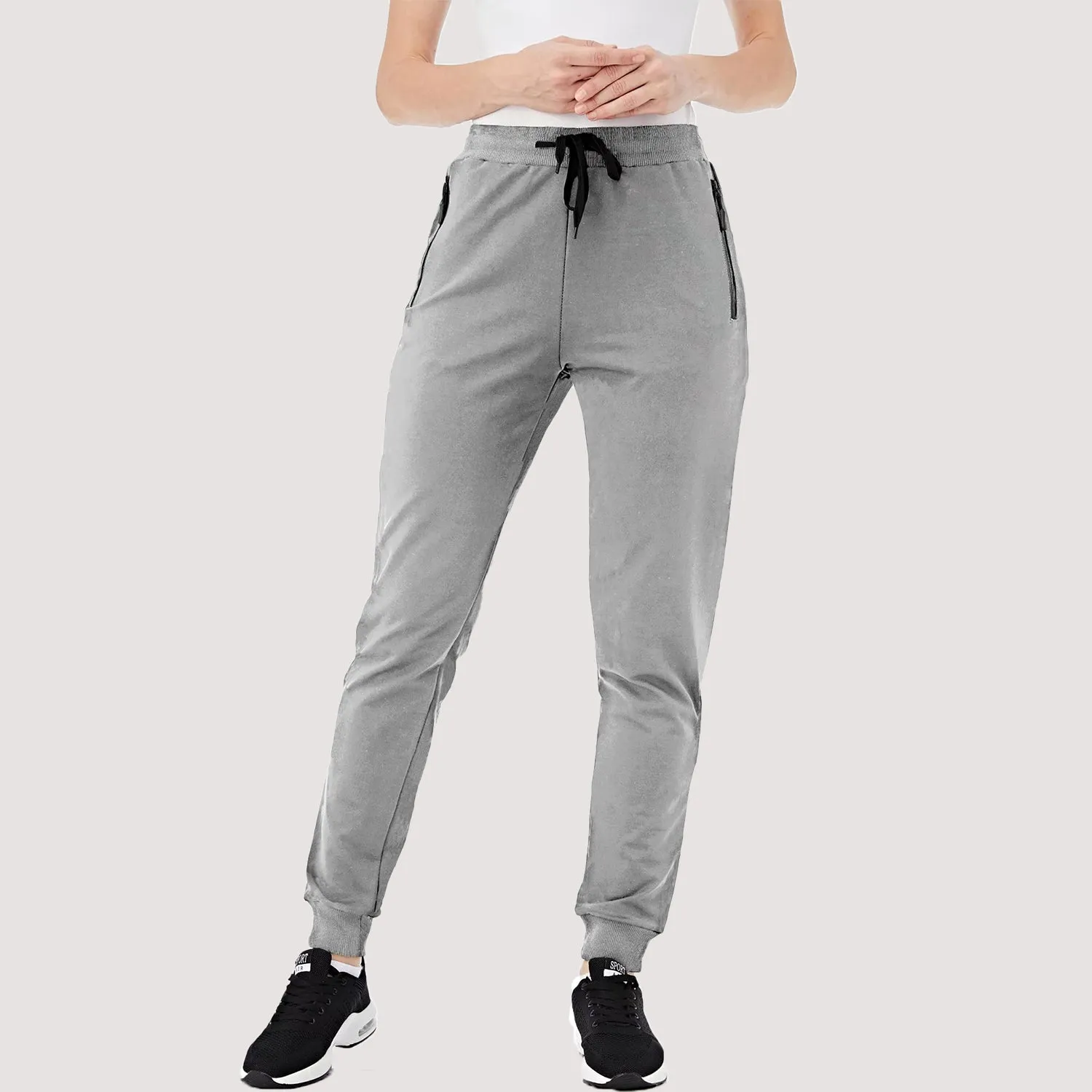 Women's Joggers with Zipper Pockets for Workout & Running