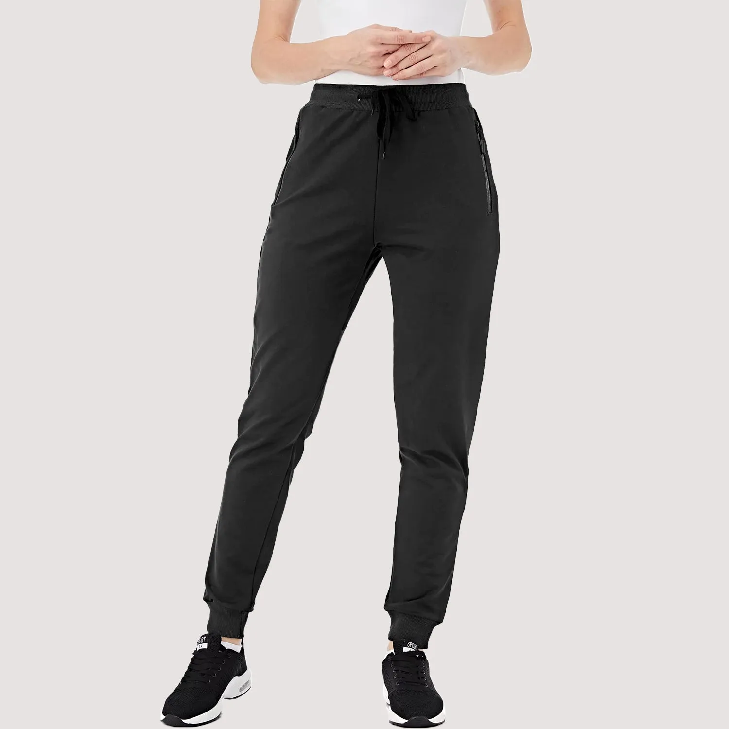 Women's Joggers with Zipper Pockets for Workout & Running