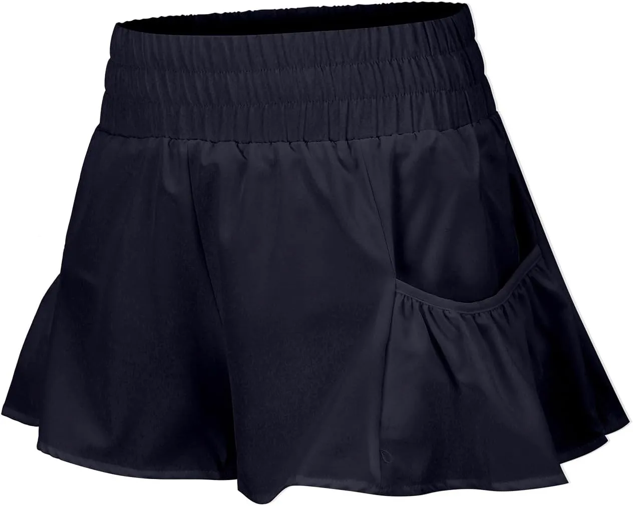 Womens Track Shorts Elastic High Waisted Running Sports Sweat Shorts with Pockets Workout Athletic Lounge Flounce Short Pants
