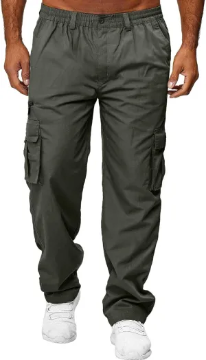 Work Cargo Pants for Men Lightweight Relaxed Fit Dress Trousers Outdoor Hiking Joggers Pant with Multi Pockets