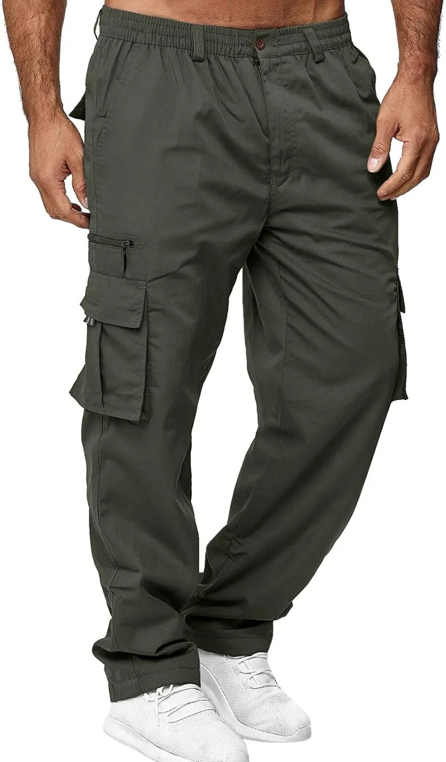 Work Cargo Pants for Men Lightweight Relaxed Fit Dress Trousers Outdoor Hiking Joggers Pant with Multi Pockets